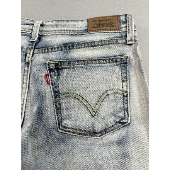 VTG Levi's 518 Jeans Womens 7M Juniors Faded Wash Bleached Look Superlow Bootcut - Picture 11 of 14